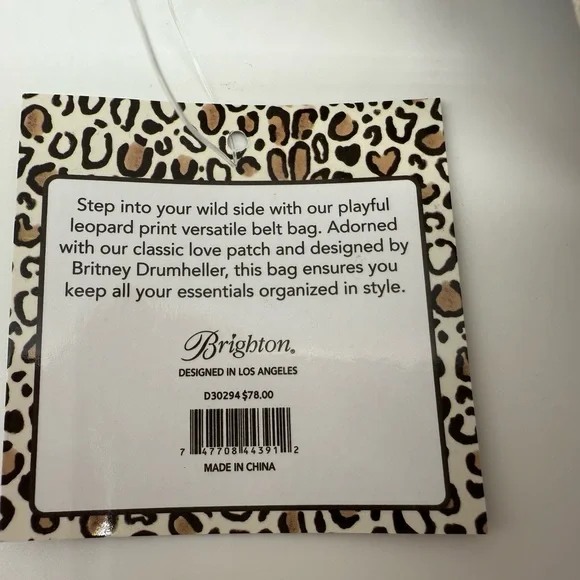 Brighton NEW with Tag Wild Cat Belt Bag Leopard Print Fanny Pack Belt Bag NWT - Picture 5 of 8